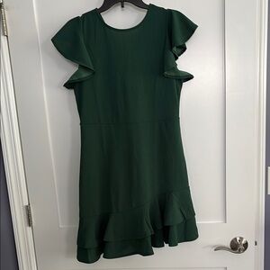 Green flutter sleeves and bottom dress